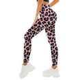 thumbnail image 2 of BiZtdJrK Clearance Leggings for Women High Waisted Butt Lifting Yoga Pants Fashion Leopard Print Tights Casual Tummy Control Workout Legging Pants Pink S, 2 of 6
