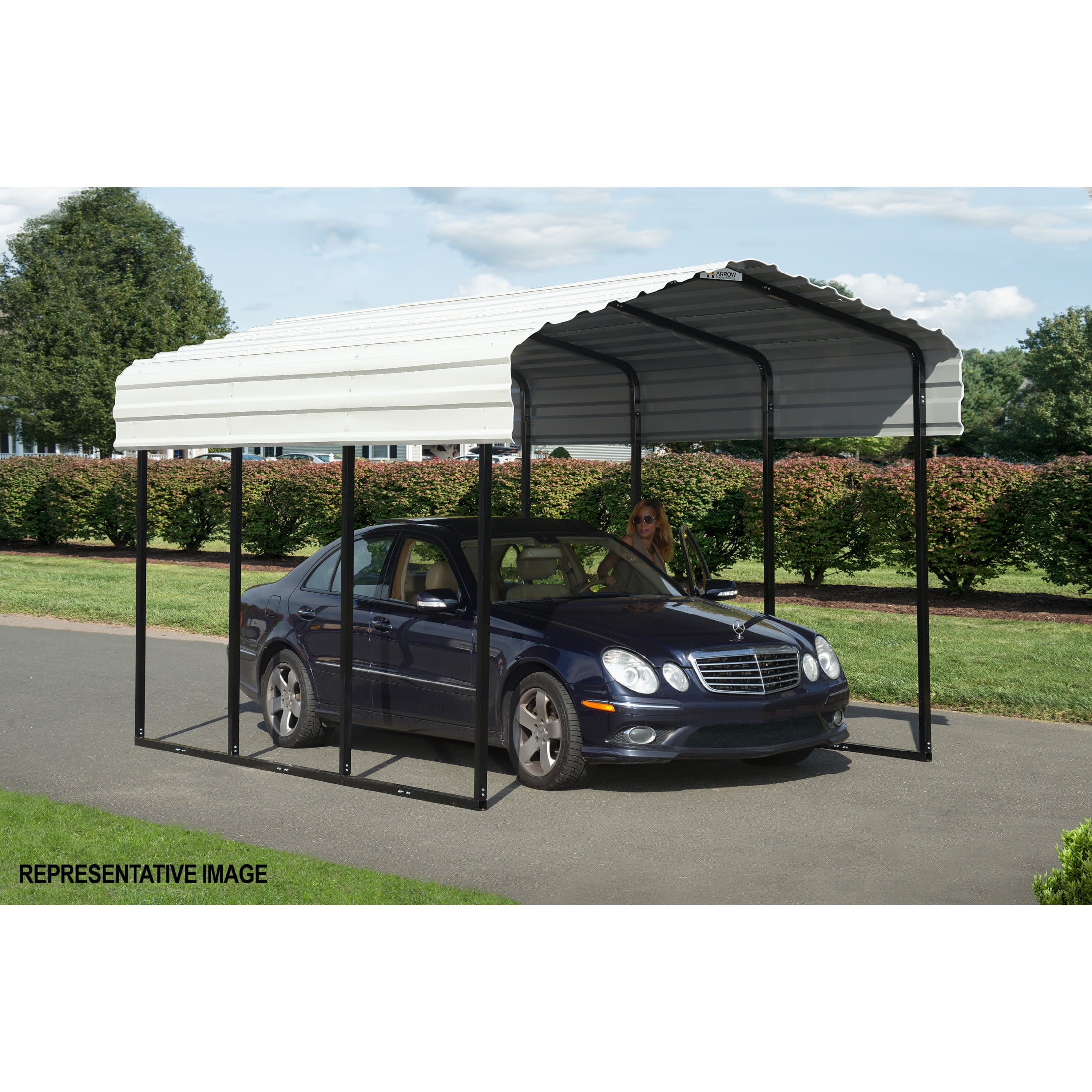 Arrow 10 x 20 x 9 ft Eggshell Carport
