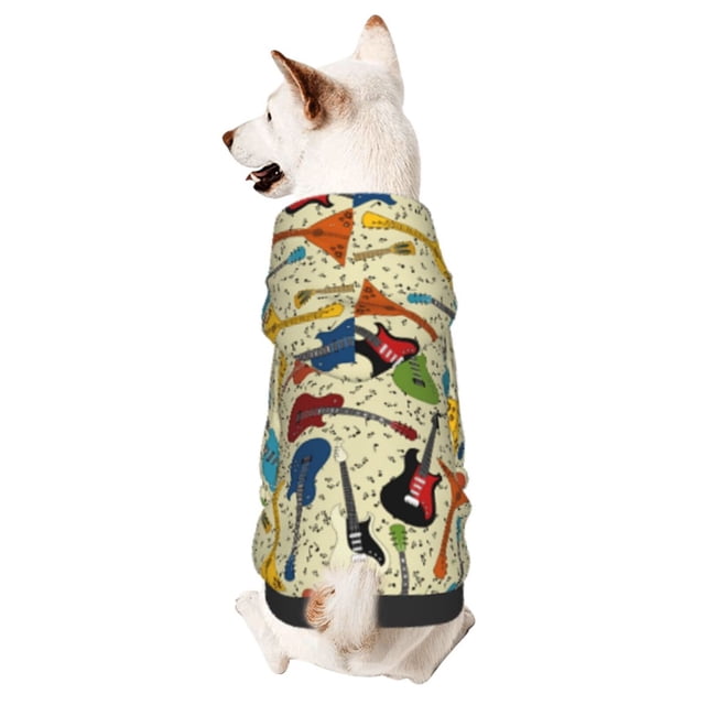 Balery Different Kind Of Guitars Sudadera con Capucha para Perros Pequeños – Ropa para Mascotas, Disfraz para Perros y Gatos, Ideal para Fiestas y Cosplay-Medium