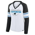 thumbnail image 2 of Women's Fanatics White/Black Carolina Panthers Redzone Blitz Package Raglan Lace-Up V-Neck Long Sleeve T-Shirt, 2 of 3