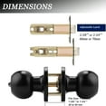 thumbnail image 5 of knobelite (10 Packs) Bed / Bath Room Round Door Knob, Privacy Function for Bathroom / Bedroom, Interior Door Door Lock Handle Black Finish, Keyless (Thumb Turn Lock on The Inside) Door Handles Locks, 5 of 7