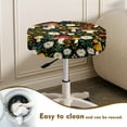 thumbnail image 4 of ZIATUBLE Mushroom Daisy Bar Stool Seat Covers Round Stool Covers with Elastic 14-16 Inch Anti Slip Bar Stool Covers Set of 2 Piece Slipcover for Circle Chair Stools for Dining Room, 4 of 6