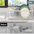 thumbnail image 3 of Kitchen Dish Drainer, Sink Dish Drainer with Utensil Holder and Drip Tray, Kitchen Sink Drying Tray, for a Family of 3-5 People, 3 of 5