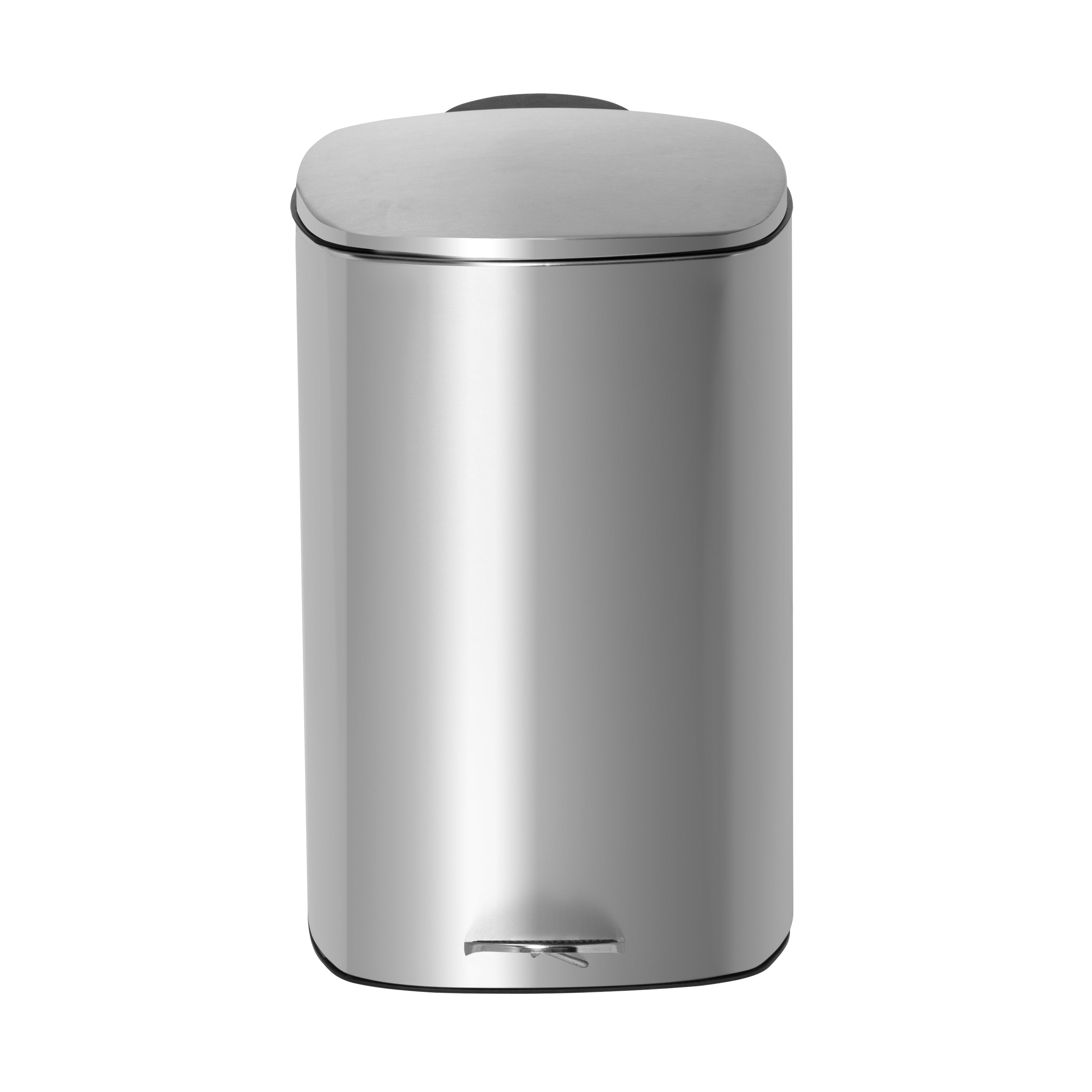 Honey Can Do Rectangular Stainless Steel Step Trash Can with Lid, 40-Liter