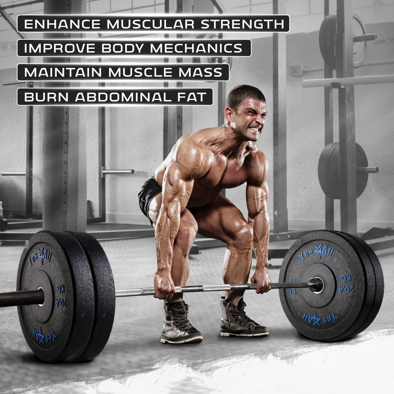 2 Inch Bumper Plate 45LB Olympic Rubber Weight Plate with Steel Hub for WeightLifting Strength Training Home Gym