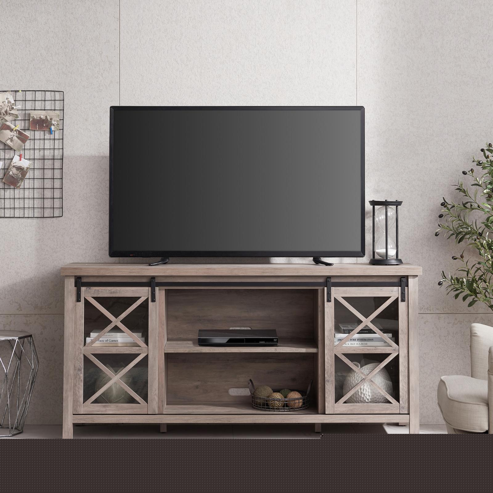 thumbnail image 2 of Evelyn&Zoe Clementine Rectangular TV Stand for TV's up to 75", Black Grain, 2 of 8