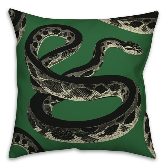 Creative Products Emerald Green Snake 18 x 18 Spun Poly Pillow