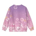 thumbnail image 5 of COEQINE Girls Long Sleeve Cardigan with Cute Print, Lightweight Polyester Crewneck Button Front Cover Up, Soft Fall Top for School and Casual Wear, Ages 7-8, Starfish Bubble Purple, 5 of 7