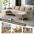 thumbnail image 5 of Villeston 110.63'' Sectional Sofa with Movable Ottoman,Reversible Couch for Living Room,4-Seat,Camel, 5 of 8