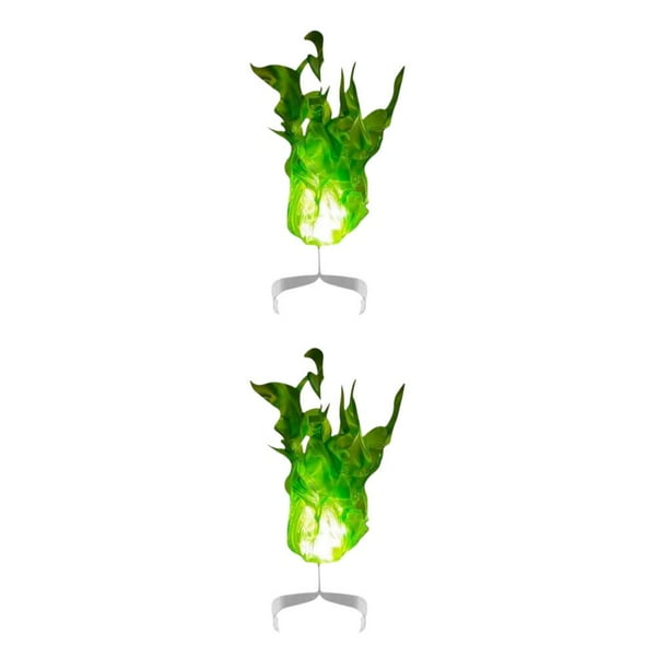 Suministros de fiesta Yuarrent Accesorio de Halloween con luces LED Decoración verde 2Conjunto