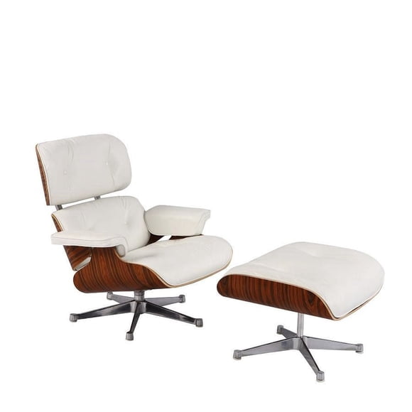 Plata Import Eames Chair White Lounge Ottoman