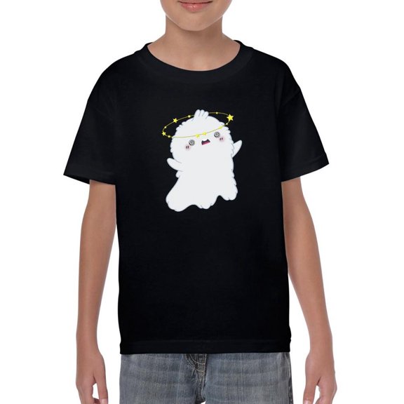 Funny Cartoon Ghost T-Shirt Juniors -Image by Shutterstock,  x-Large