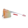 thumbnail image 6 of Mens Oversized Rimless Shield Wrap Sport Plastic Runners Sunglasses White - Red Mirror, 6 of 8
