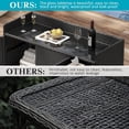 thumbnail image 4 of Armoire de Rangement Extérieure en Osier de 47,5 Pouces avec Dessus de Table de Bar – Armoire en Rotin Résistante aux Intempéries avec 3 Portes, Tablette et Tiroir Ajustables pour Coussins et Jouets de Piscine, 4 of 8