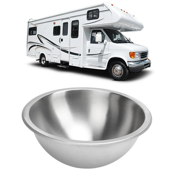 Fregadero De Baño De Cocina Para Vehículos Recreativos, Fregadero Redondo Para Autocaravanas, Superficie Lisa De 12 Pulgadas, Acero Inoxidable 304, A Prueba De Deformación, Gran