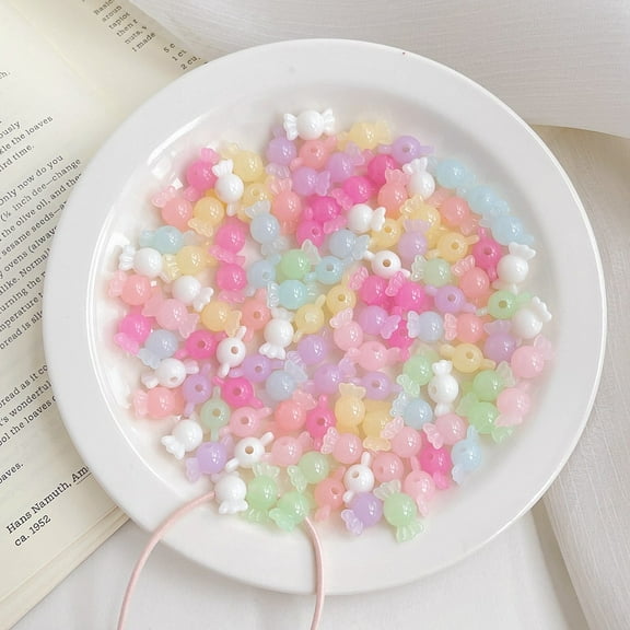 500 g Opaque Acrylic Beads Imitation Jelly Candy Mixed color 17x8.8x8.5mm Hole: 2.5mm 940pcs/500g