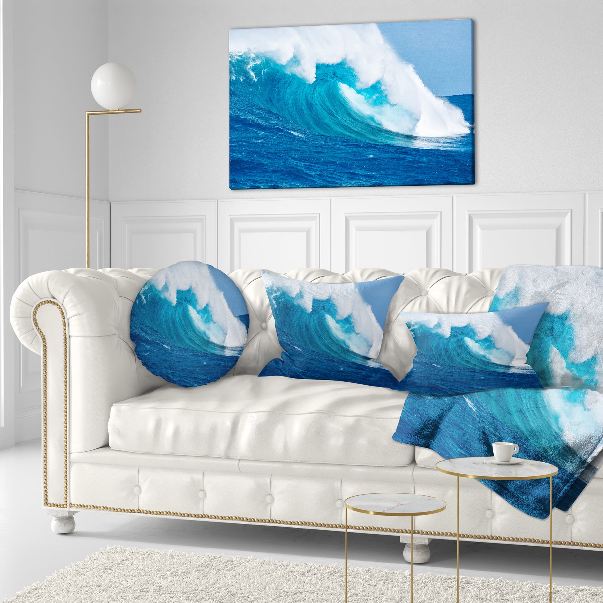 Designart Sea Returns - Photography Seascape Throw Pillow - 12x20