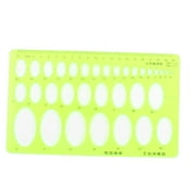 Plastic Drafting Drawing Measuring Oval Template Ruler Clear Green