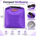 thumbnail image 3 of Small Insulated Lunch Bag - Zip Closure Mini Cool Box, Reusable Shopping Bag for Work and Outdoor Picnics, Dual-purpose Insulated Cooler Bag for Food and Drinks, 8.3*3*9.8in, Purple, 3 of 9