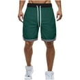 thumbnail image 2 of Save On Athletic Shorts for Mens Summer 9" Lightweight Hybrid Quick Dry Shorts High Waisted Lace-Up Elastic Waist Sweatpants Knee Length Pull On Stretch Bermuda Shorts Workout Running Gym Pants, 2 of 3