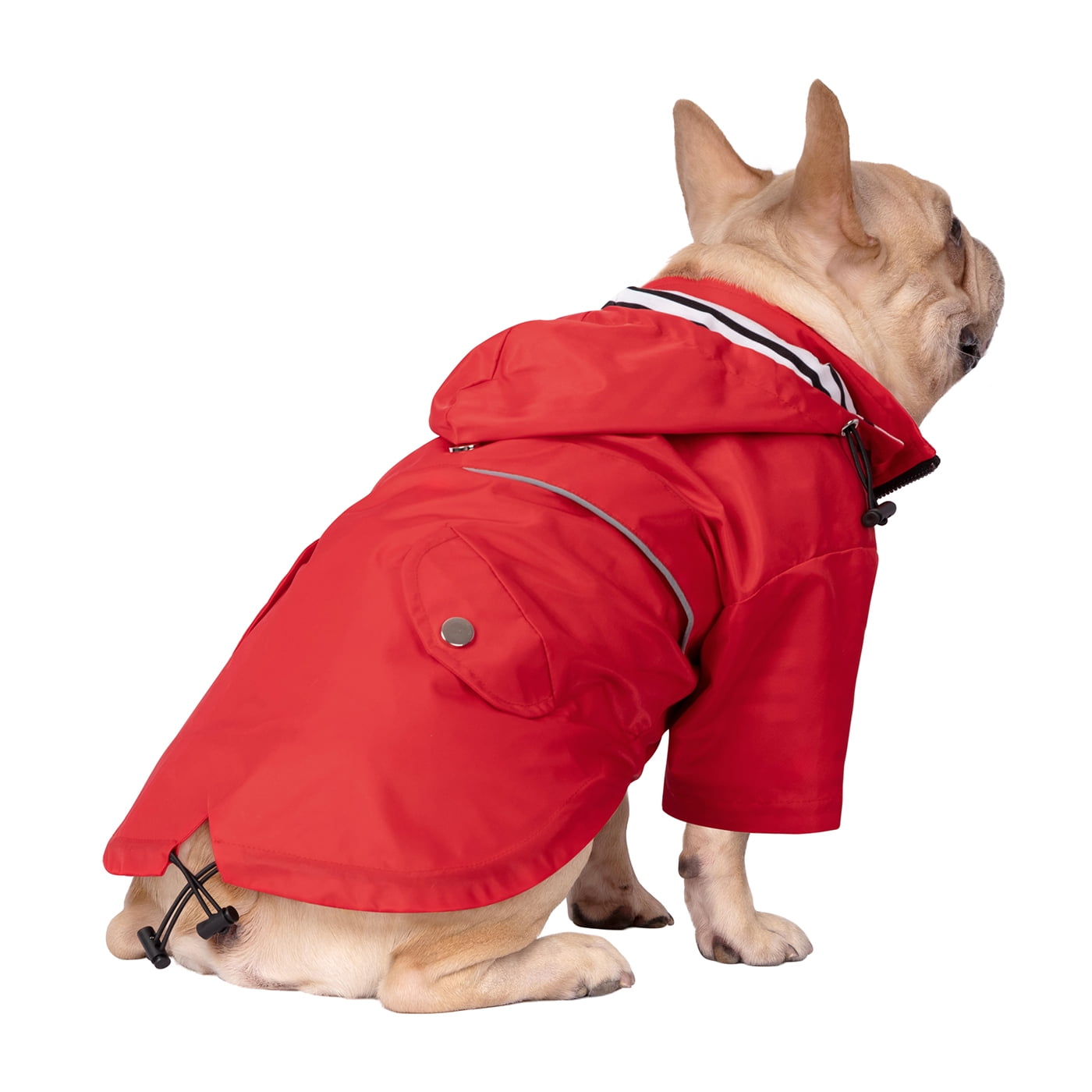 HDE Dog Raincoat Double Layer Zip Rain Jacket with Hood for Small to