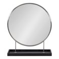 thumbnail image 3 of Kate and Laurel Maxfield Round Tabletop Mirror, Silver/Black 18x22, 3 of 11