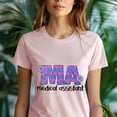 thumbnail image 5 of MA Medical Assistant Shirt | Glitter Sparkle Healthcare Worker Tee, CarolinaBlue, Size M, 5 of 6