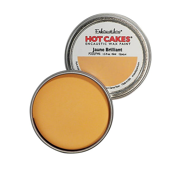 Enkaustikos Hot Cake Encaustic Wax Paint, 1.5 oz. Tin, Jaune Brillnt
