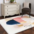 thumbnail image 5 of Pink Navy Blue Yellow Area Rug 3x5 Washable Rug Non Slip Geometric Modern Abstract Art Large Area Rug Indoor Floor Carpet for Entryway Bedroom Kitchen Living Room Home Office Dining Room Nursery, 5 of 8