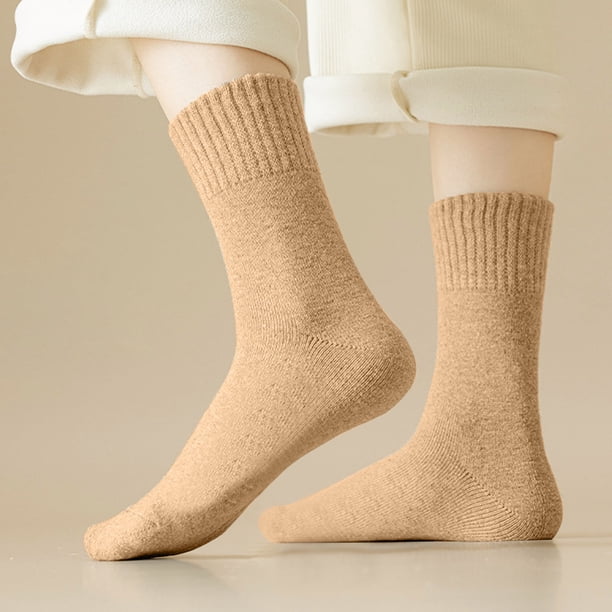 Calcetines de invierno para mujer, calcetines de tubo medio con forro polar para mayor calidez y protección contra el frío, calcetines de forro polar, calcetines de algodón para mujer