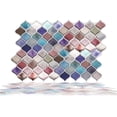 thumbnail image 1 of Walplus Peel and Stick Backsplash Arabesque Pink And Blue 3D Tile Decals 16 Sheets 11" x 8", 1 of 10