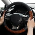 thumbnail image 6 of XUKEY 14.5" 15" Car Steering Wheel Cover Anti-Slip Wood Grain PVC Faux Leather, 6 of 10