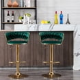 thumbnail image 6 of Set of 2 Green Bar Stools | Foam - Filled and Swivel Function | Provide Comfort for Long - Time Sitting, 6 of 7