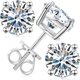 thumbnail image 1 of Pendientes Gugots Moissanite de 2 quilates, 6,5 mm x 2, chapados en oro blanco de 18 quilates, 1 of 9