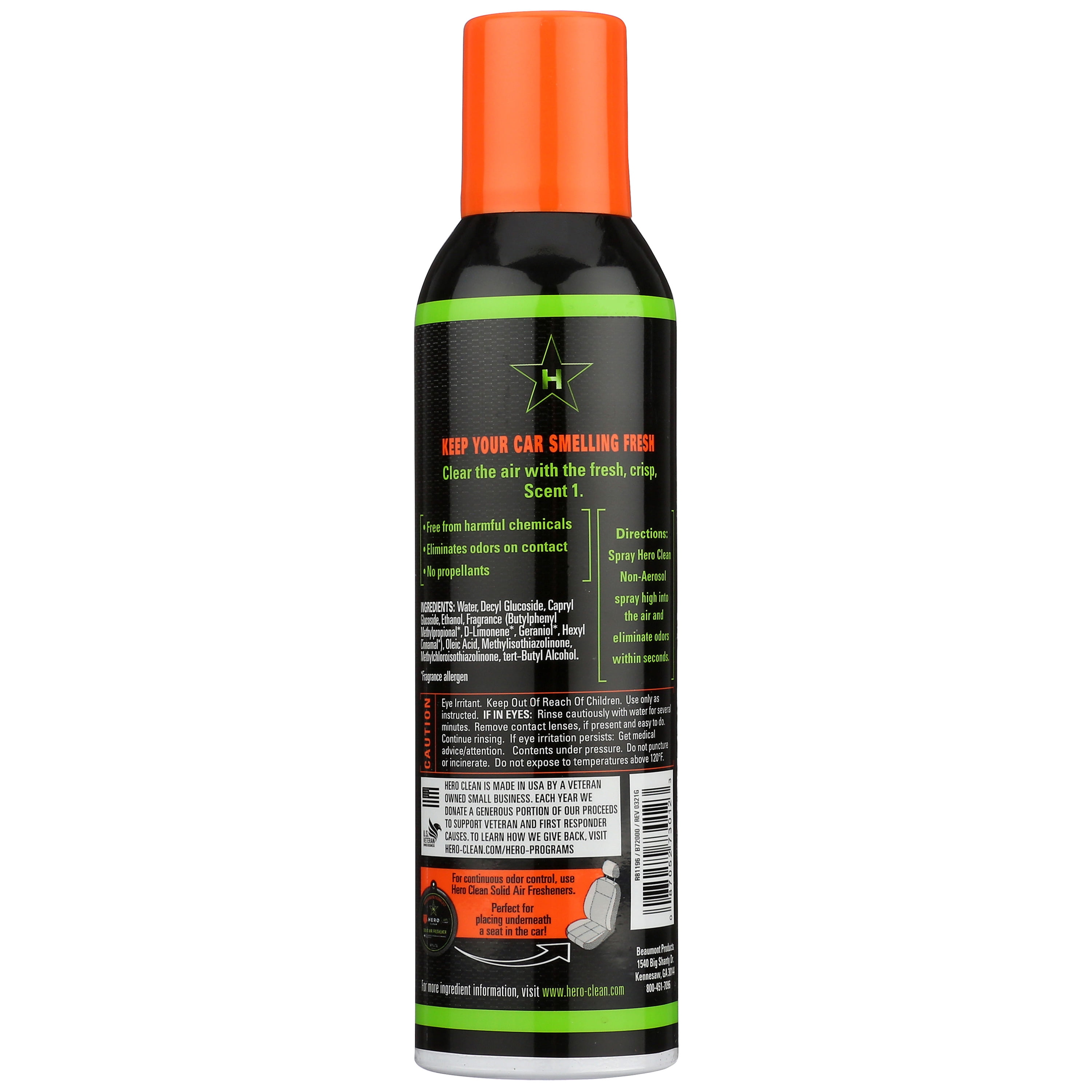(2 pack) Hero Clean Odor Eliminating Air Freshener Spray, Scent 1, 7-Ounce