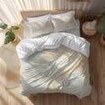 thumbnail image 2 of White Marble Twin Size Comforter Set, Gold Gradient Abstract Stone Cracks Texture Bedding for All Seasons, 4 Pcs Bed Set, 1 Quiltcover (68"x86") ,1Sheet(67"x116"), 2Pillowcases (30"x20"), 2 of 12