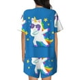 thumbnail image 3 of Picia Cool Unicorn Star Golden Pajamas Sets for Women Soft Short-Sleeved Pjs with Lounge Shorts Two Piece Sleepwear-Large, 3 of 9