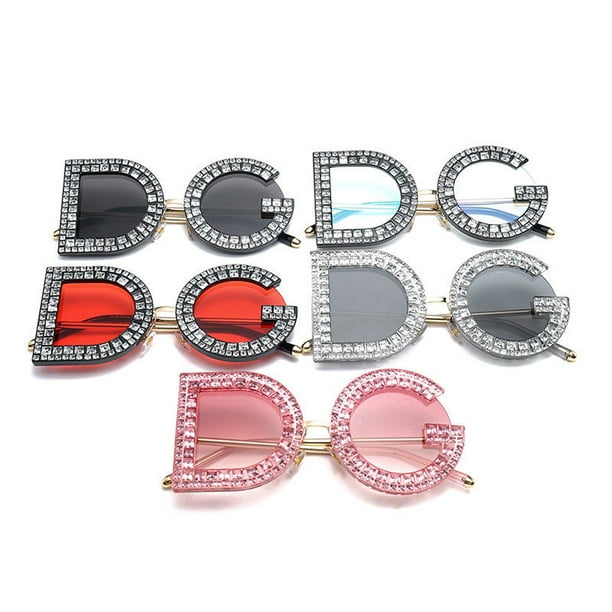 Large DG Letter Fashion Designer Sunglasses Bling Eyewear Crystal