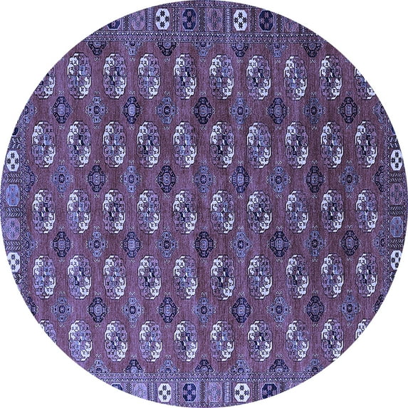 Ahgly Company Indoor Round Southwestern Blue Country Area Rugs, 7' Round