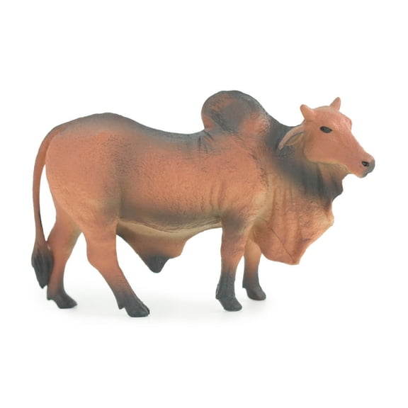 Zebu Bull, Brown, Museum Quality, Hand Painted, Educational, High Quality Rubber Cow, Realistic, Very Nice Design, Diorama, Toys, Kids, Gift, 6 Inches. CH967 BB211