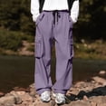 thumbnail image 2 of Pantalon Décontracté Homme Extérieur Alpinisme Salopettes Rétro Jambes Larges Décontracté Jogging pour Hommes Violet m, 2 of 4