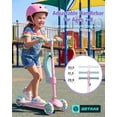 thumbnail image 4 of GOTRAX BoblooPro 3-Wheel Light-Up Kick Scooter For Kids Ages 3-8, with Folding Adjustable/Rmovable Seat, Pink, 4 of 13