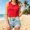 Red, variant on Babysbule Women's Sleeveless Crew Neck Muscle Crop Tank Top, Regular Fit Casual Summer Knit Blouse