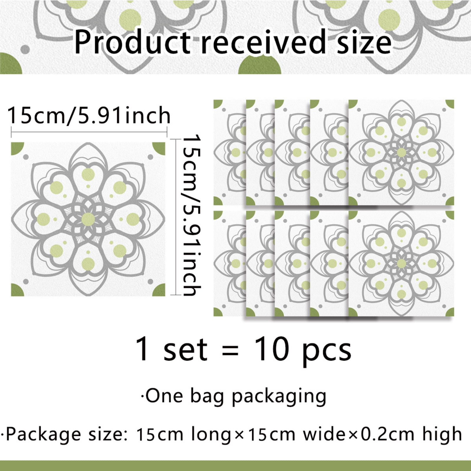 20PCS French Style Peel and Stick Tile Stickers Wall Backsplash DIY Murals Self Adhesive Removable Textured Tile Stickers For Home Kitchen Bathroom Decor, 6 x 6 inch