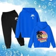 thumbnail image 2 of FhsagQ Tenues pour Filles Ensemble à Capuche Imprimé Noix de Coco Manches Longues Taille 14 Bleu Printemps 11-12 Ans, 2 of 4