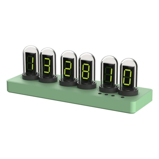 Ltore Nixie Tube Clock Tabletop Ornament DIY Analog Digital Tube Clock USB Powered Green