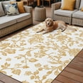 thumbnail image 2 of Fsddascl Orange Flower Outdoor Rug for Patio/Deck/Porch, Non-Slip Large Area Rug 4 x 6 Ft, Vintage Farmhouse Boho Leaf Spring Plant Indoor Outdoor Rugs Washable Area Rugs, Camping Rug Carpet, 2 of 5
