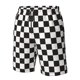 thumbnail image 4 of Balery Black and White Checkerboard Traje de Baño Estilo Hawaiano para Hombre, Shorts de Secado Rápido con Bolsillos-X-Large, 4 of 6