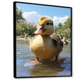 thumbnail image 2 of Designart "Baby Duck at the Lake Yellow And Green" Animals Framed Wall Art - Traditional Yellow Duck Living Room Framed Canvas Art, 2 of 6