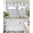 thumbnail image 4 of Dark Blue Grey Botanical Swag Curtains for Living Room/Bedroom Windows, Spring Floral Summer Farmhouse Kitchen Curtains and Valances Set 36 Inch Length, Light Filtering Swags Valance Curtain Panels, 4 of 5